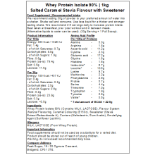 (Salted Caramel - Stevia, 5kg) Whey Protein Isolate 90%