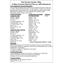 (Coffee Caramel - Stevia, 1kg) Pea Protein Isolate 80%