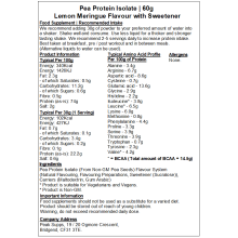 (Lemon Meringue, 60g) Pea Protein Isolate 80%