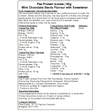 (Mint Chocolate - Stevia, 60g) Pea Protein Isolate 80%
