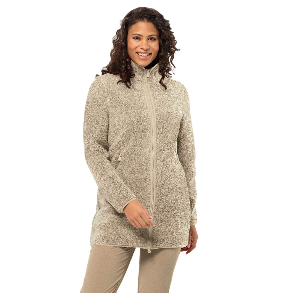 (XS, Anis) Jack Wolfskin Womens 2024 High Curl Soft Feel Breathable Fleece Coat Jacket