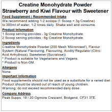 (1kg, Strawberry & Kiwi) Creatine Monohydrate Powder