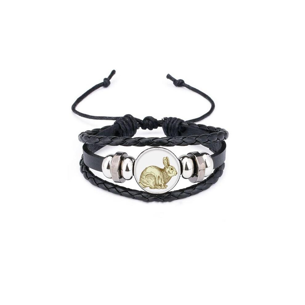 easter  festival bunny culture bracelet braided leather woven  wristband
