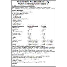 (Fruit Punch, 1Kg) Tri Carb Plus - Carbohydrate & Electrolyte Blend