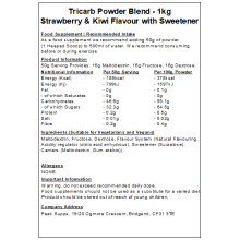 (Strawberry & Kiwi, 1Kg) Tri Carb Powder - Triple Carbohydrate (Maltodextrin, Dextrose & Fructose)