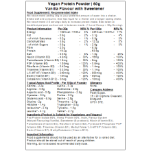 (Vanilla, 60g (2 Servings)) Vegan Protein Powder (Pea, Hemp Protein, Inulin & Vitamin B)