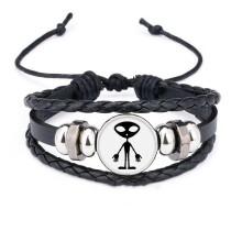 universe and alien alien bracelet braided leather woven  wristband