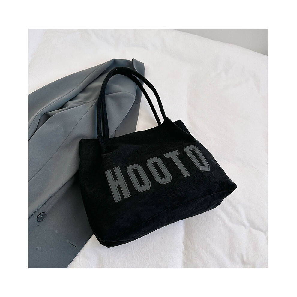 (Black) Spacious Suede Tote Bag For Women Street Style Summer Fashion Casual Crossbody Bag