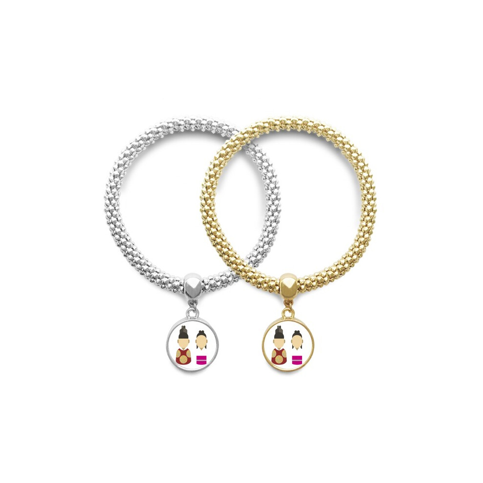 Photos - Other Jewellery Korea traditional prince and princess Lover Bracelet Bangle Pendant Jewelry Couple Chain