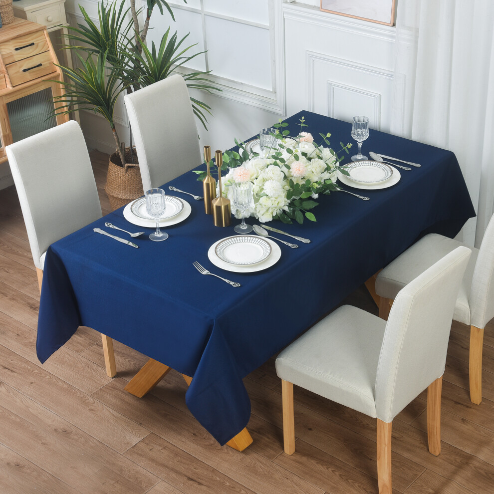 (BLUE, 150 x 300 cm) Extra Large Rectangular Fabric Tablecloth 150x300cm and 140x200cm 4 Colours