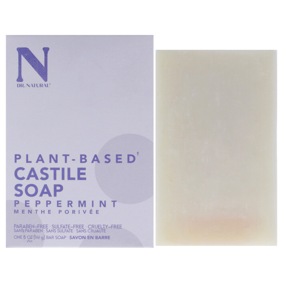 Dr. Natural Castile Bar Soap - Peppermint By For Unisex - 5 Oz Soap