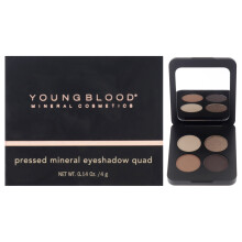 Gepresster Mineral-Lidschatten-Quad Taupe Smoke von Youngblood - mattes Perlmutt- und Schimmer-Finish, Lidschatten für Damen, 0,14 oz