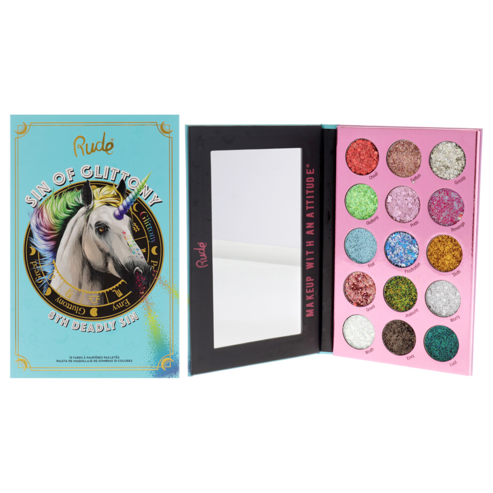 Rude Cosmetics Sin Of Glittony Glitter Palette By For Women - 0.634 Oz Eye Shadow