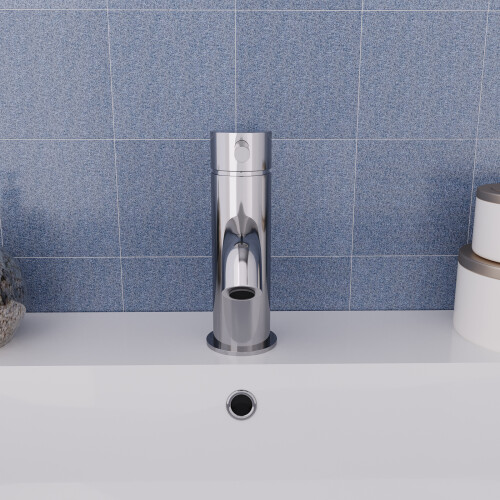 NES Home Round Single Lever Bathroom Basin Mono Mixer Chrome Tap 1