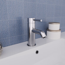 Round Single Lever Bathroom Basin Mono Mixer Chrome Tap