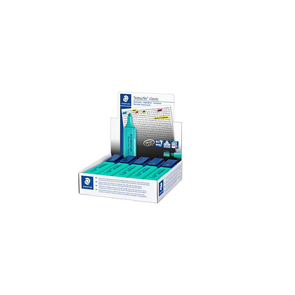 STAEDTLER 364-35 Textsurfer Classic Highlighter - Turquoise (Box of 10)