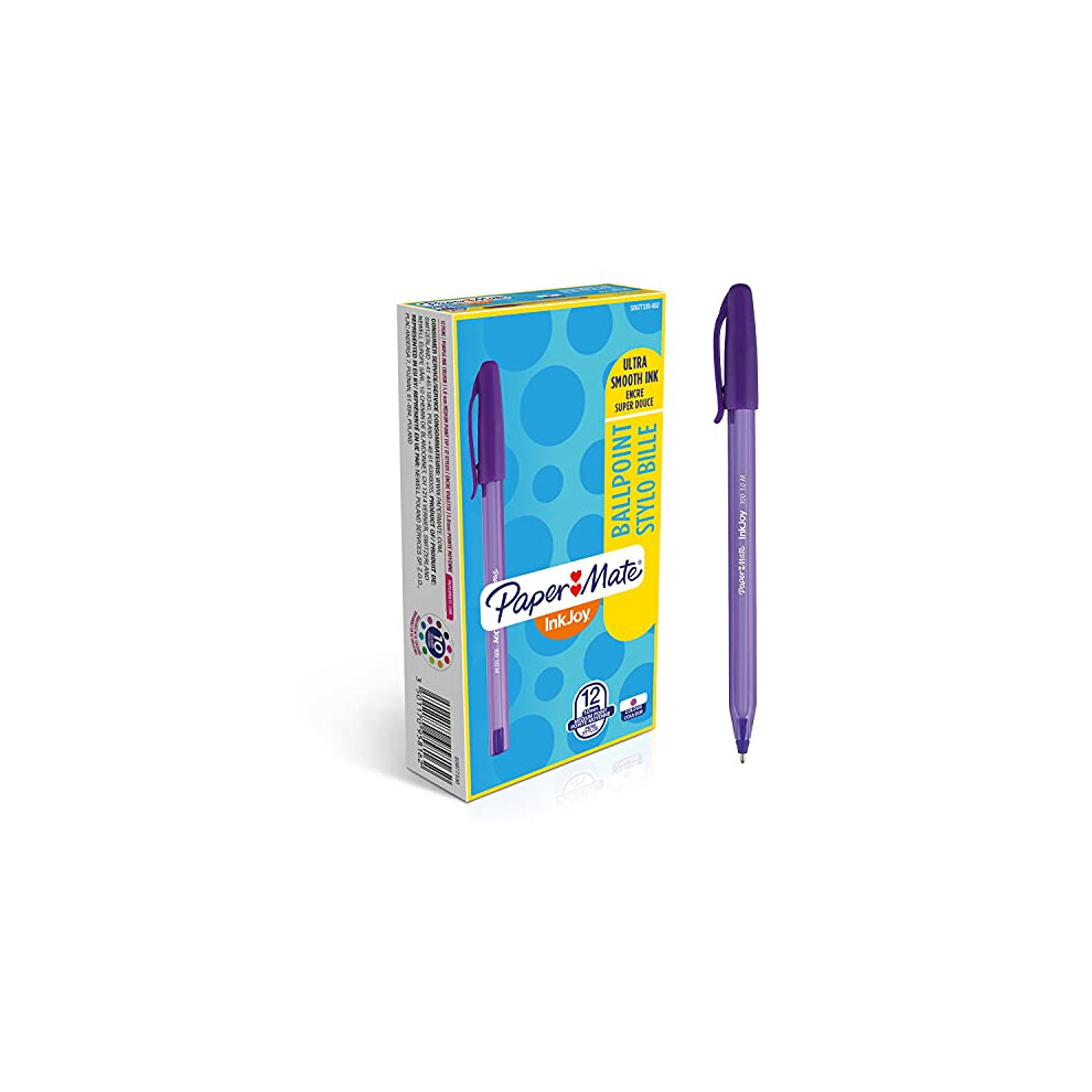 Paper Mate InkJoy 100ST Ballpoint Pen | Medium Point (1.0mm) | Violet | 12 Count