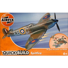 Airfix QUICKBUILD Spitfire Aircraft Model Kit - Construction Toys for 6+ Year Old Boys - Airplane Starter Kit for Kids - Easy Build Model with No Glue