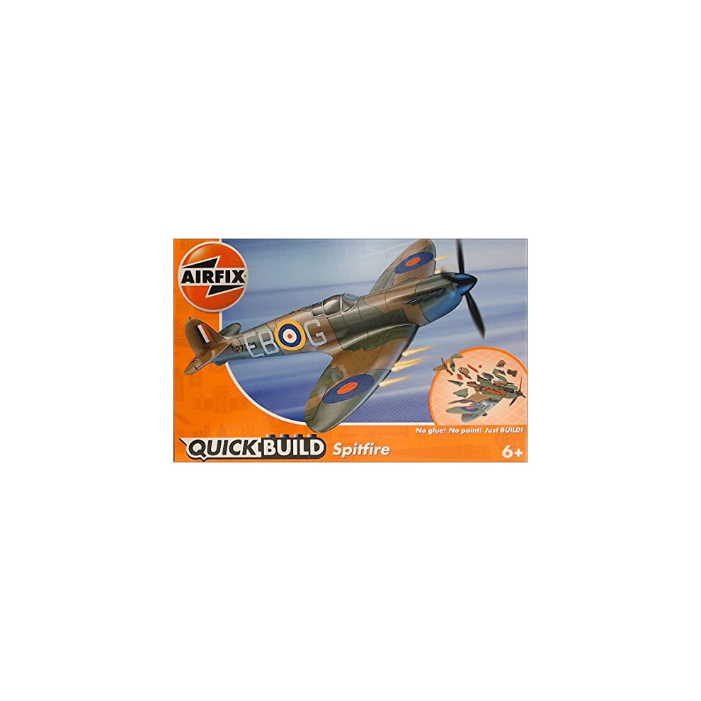 Airfix QUICKBUILD Spitfire Aircraft Model Kit - Construction Toys for 6+ Year Old Boys - Airplane Starter Kit for Kids - Easy Build Model with No Glue