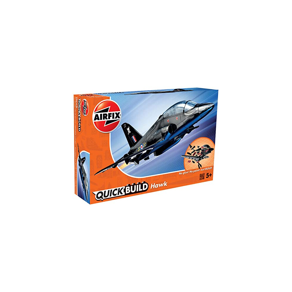 Airfix QUICKBUILD BAE Hawk Aircraft Model Kit - Construction Toys for 6+ Year Old Boys - Airplane Starter Kit for Kids - Easy Build Model with No Glue