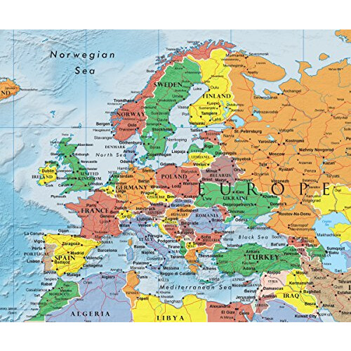 Swiftmaps 92cm x 61cm Laminated World Premier Wall Map Mural Poster A1 2