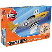 Airfix QUICKBUILD P-51D Mustang Aircraft Model Kit - Construction Toys for 6+ Year Old Boys - Airplane Starter Kit for Kids - Easy Build Model with No