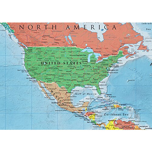 Swiftmaps 92cm x 61cm Laminated World Premier Wall Map Mural Poster A1 1
