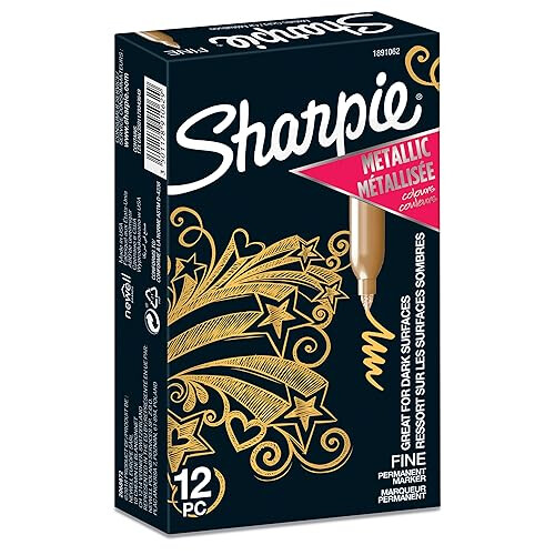 Sharpie Sharpie Metallic Permanent Markers | Fine Point | Gold | 12 Count