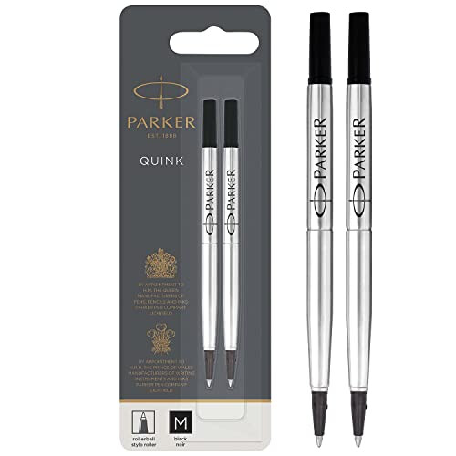 Parker Parker Rollerball Pen Refills | Medium Point | Black QUINK Ink | 2 Count