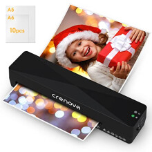 Crenova A4 Laminator B224+ - Hot & Cold, 2-Roller, 250mm/min, 1-2 min warm-up, 10-pouch starter kit, no bubbles, compact home/school