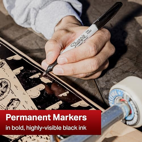 Sharpie Sharpie Permanent Markers | Fine Point | Black | 12 Count 1