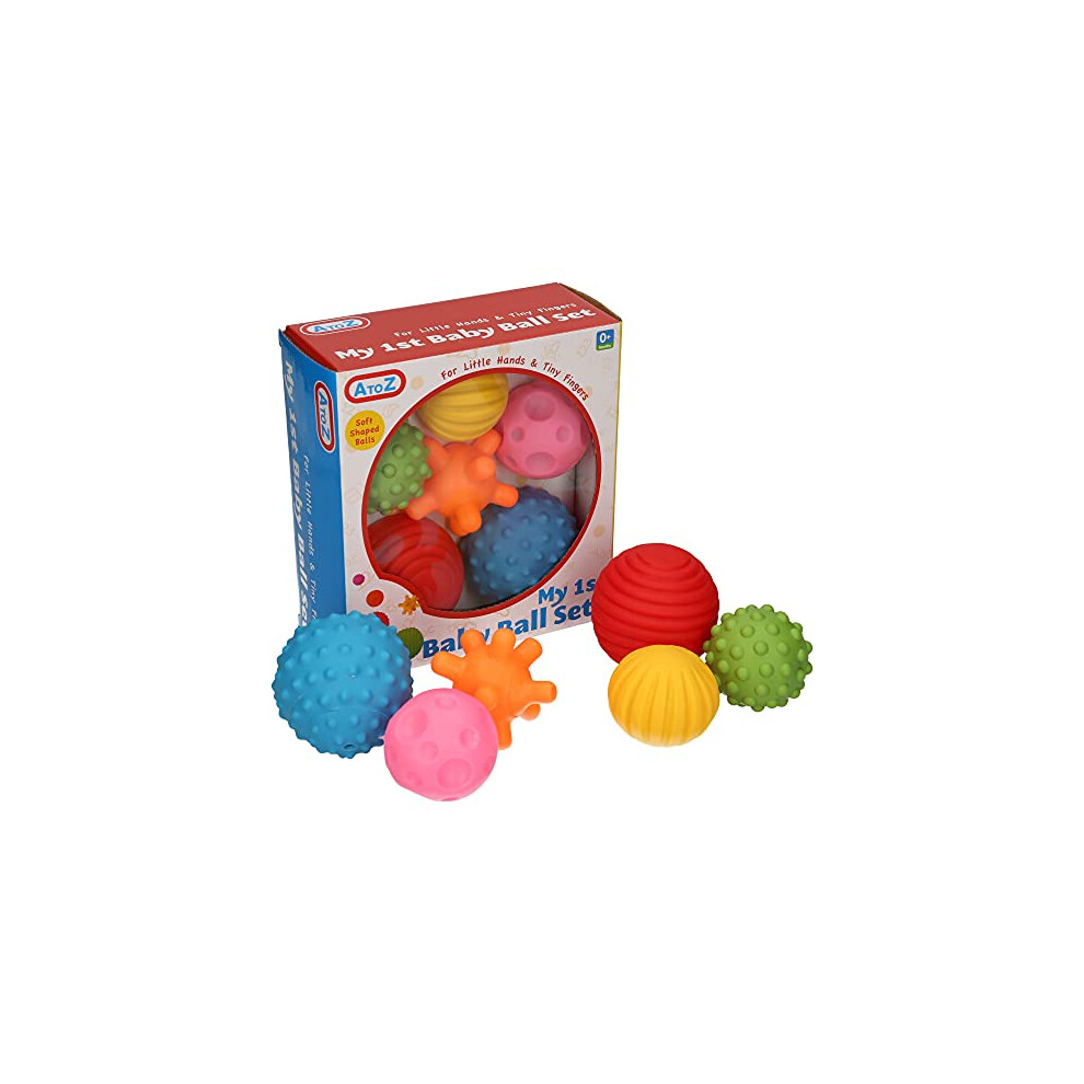 A to Z 61017 My First Baby Multi Textured Sensory Soft Balls, multicolor