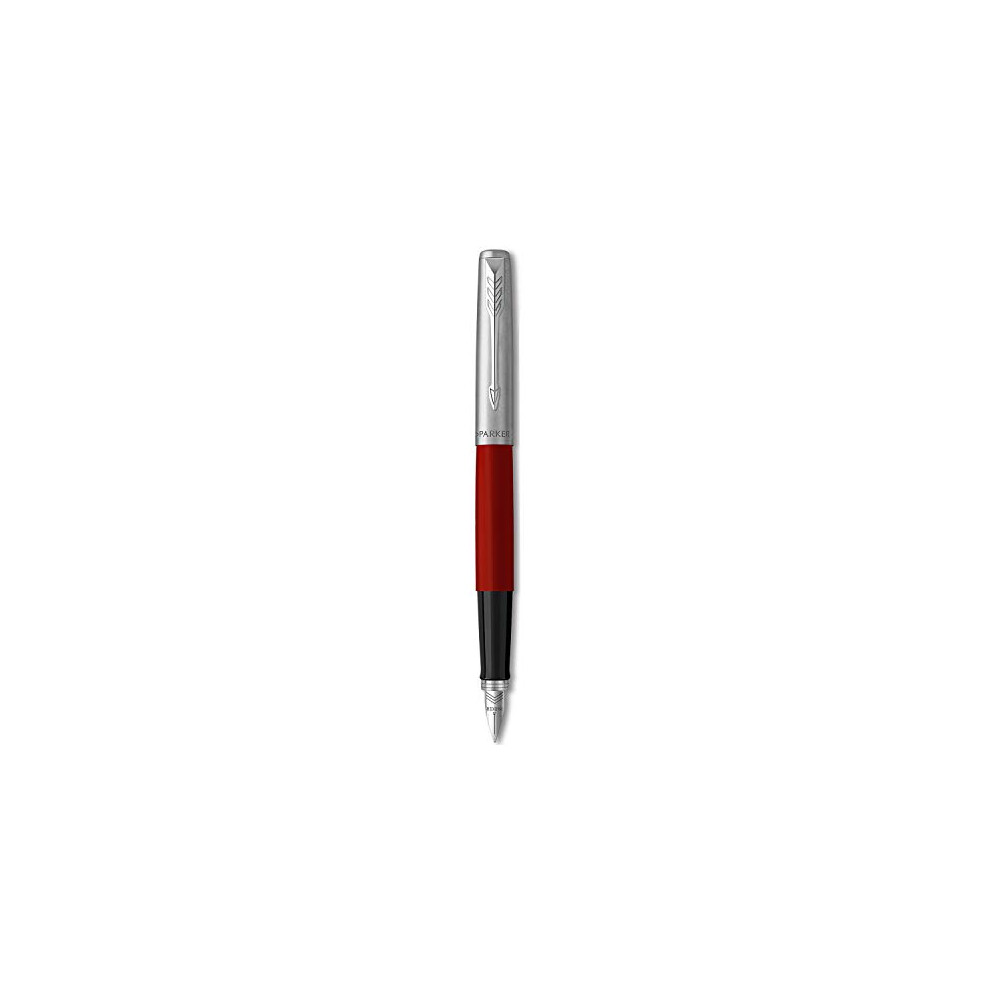 Parker Jotter Originals Fountain Pen, Classic Red Finish, Medium Nib, Blue & Black Ink