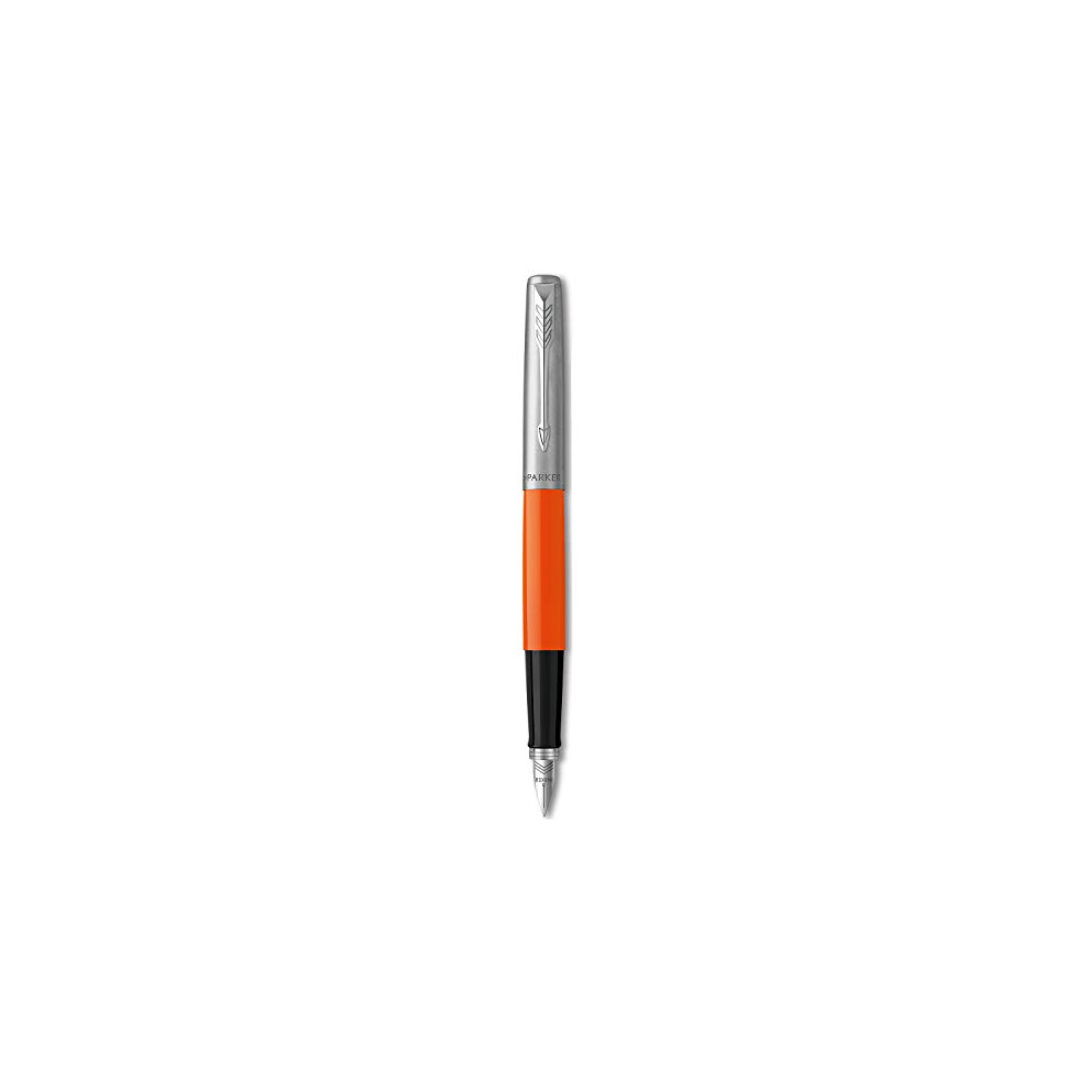 Parker Jotter Originals Fountain Pen | Classic Orange Finish | Medium Nib | Blue & Black Ink