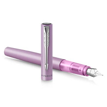 Parker Vector XL Fountain Pen | Metallic Lilac Lacquer on Brass | Medium Nib with Blue Ink Refill | Gift Box