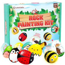 Lekebaby Rock Painting Kit, Boys Toys for 3-12 Years Old, Animal Arts and Crafts for Kids, Holiday Presents Gifts for Boys Girls Age 3+ Years Old
