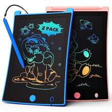 TEKFUN 2 Pack LCD Writing Tablet, 8.5inch Colorful Drawing Tablet for Kids, Erasable Writing Drawing Board with Lanyard, Learning Toys Gifts for 2 3 4