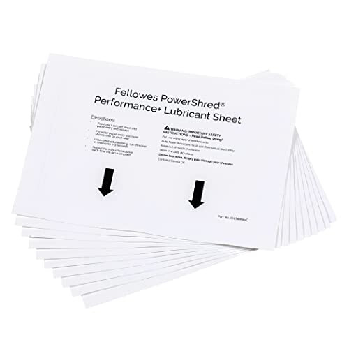Fellowes Fellowes 10 Paper Shredder Oil Lubricant Sheets ? Powershred Performance+ Easy to Use Shredder Oil Sheets - White
