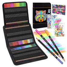 Melifluo 72 Colouring Pencils Set with Black Portable Zipper Bag. Professional Coloured Pencils Perfect for Adult and Artists Sketching, Shading and