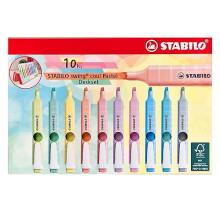 Highlighter - STABILO swing cool Pastel - Deskset of 10 - Assorted Colours