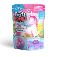 Large Unicorn Surprise Bath Bomb from Zimpli Kids, 6 Surprise Unicorn Toys to Collect, Children's Fizzing Gift Set, Stocking Filler Toy, Xmas Present