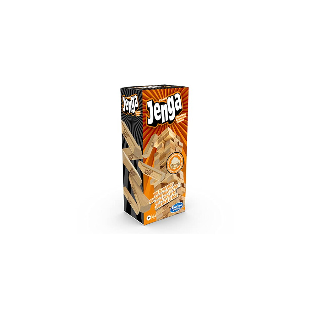 Hasbro Gaming Jenga Classic, Children's game that promotes reaction speed from 6 years