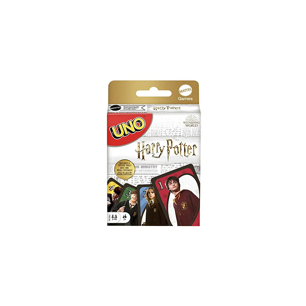 Mattel Games UNO Harry Potter Card Game, Movie-Themed Collectors Deck of 112 Cards with Hogwarts Character Images, Gift for Fans Ages 7 Years+, FNC42