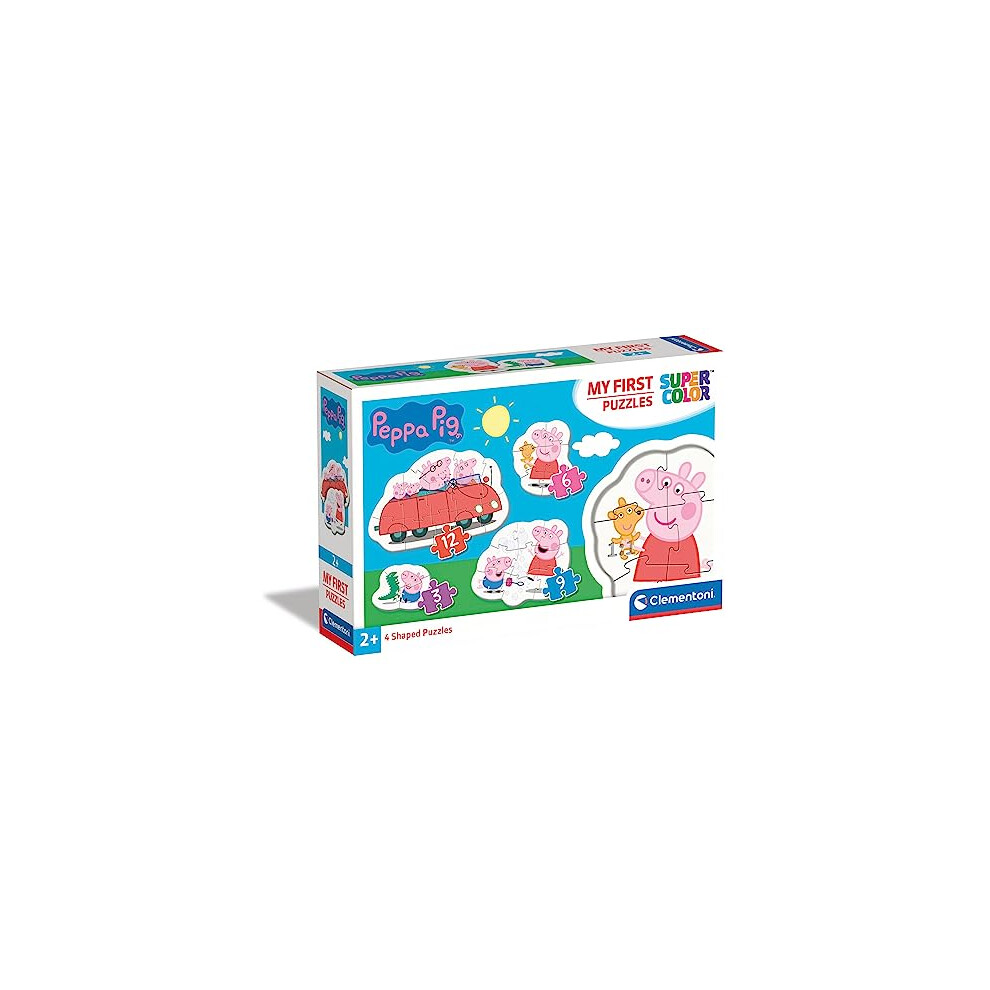 Clementoni 20829, Peppa Pig My First Puzzles for Toddlers - 3+6+9+12 Pieces, Ages 2 Years Plus