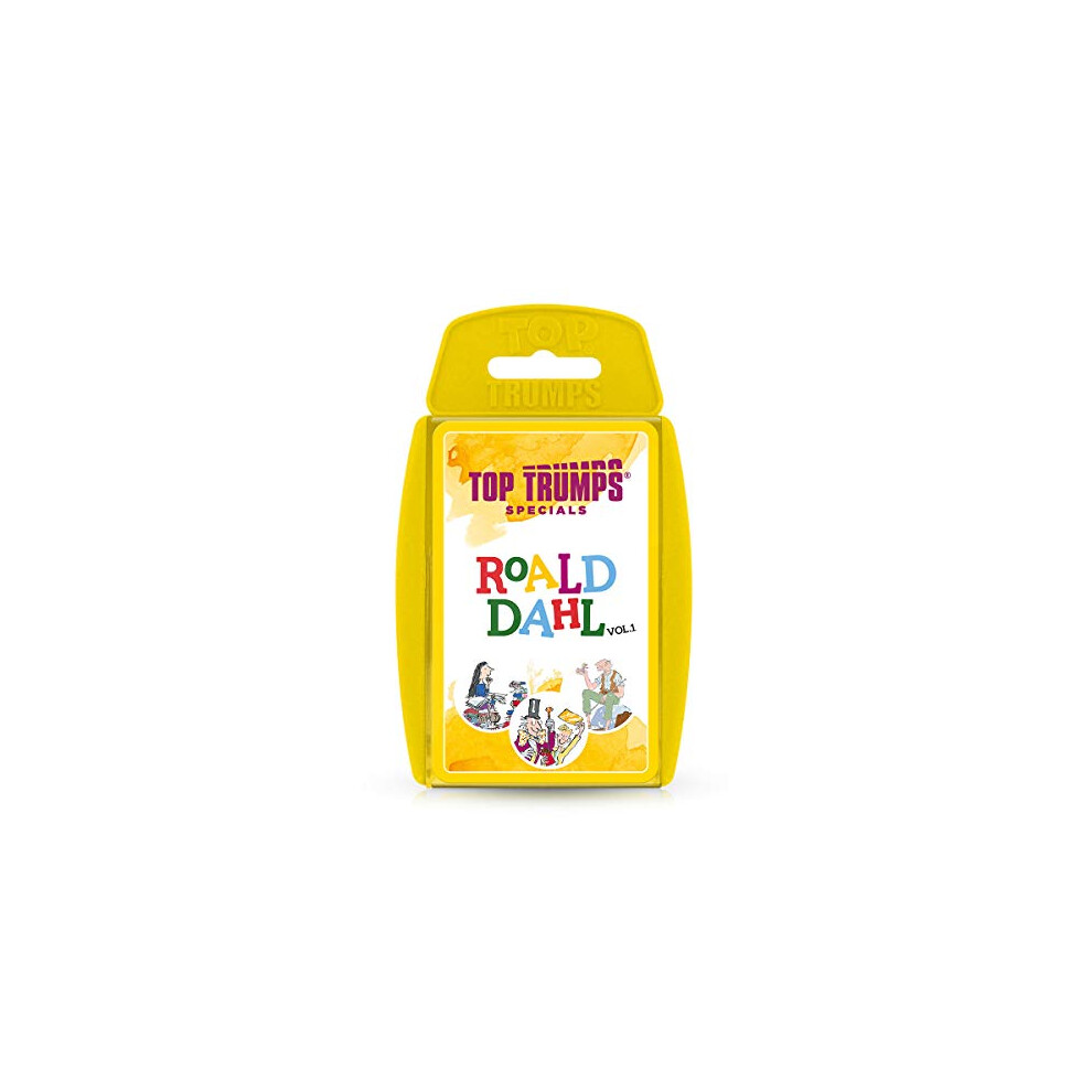 Top Trumps Roald Dahl Vol.1 Specials Card Game, play with gloriumptious characters from Matilda, The BFG, Charlie and the Chocolate Factory and Willy