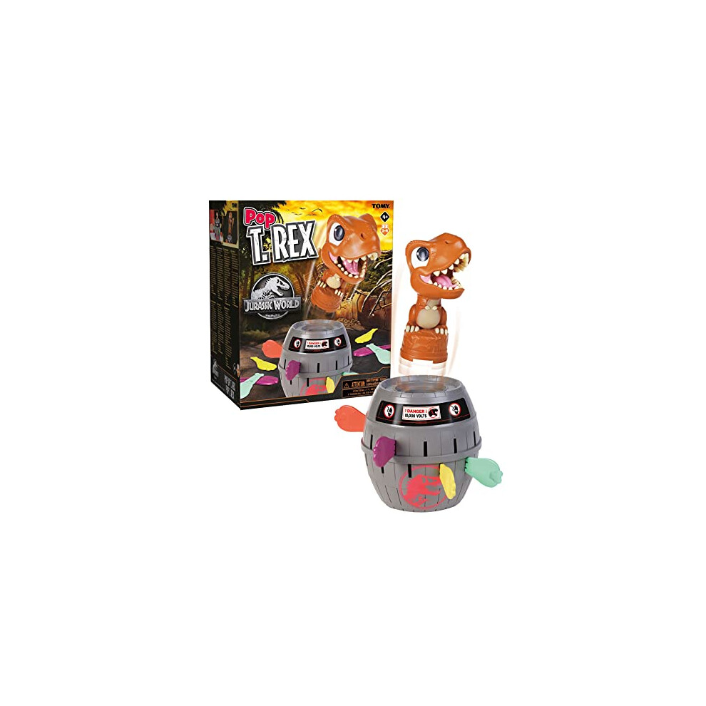 Tomy Pop Up Trex Classic Children's Action Game, Family & Preschool Kids Game, Jurassic World Games, Action Game For Children 4, 5, 6, 7, 8 Year Old
