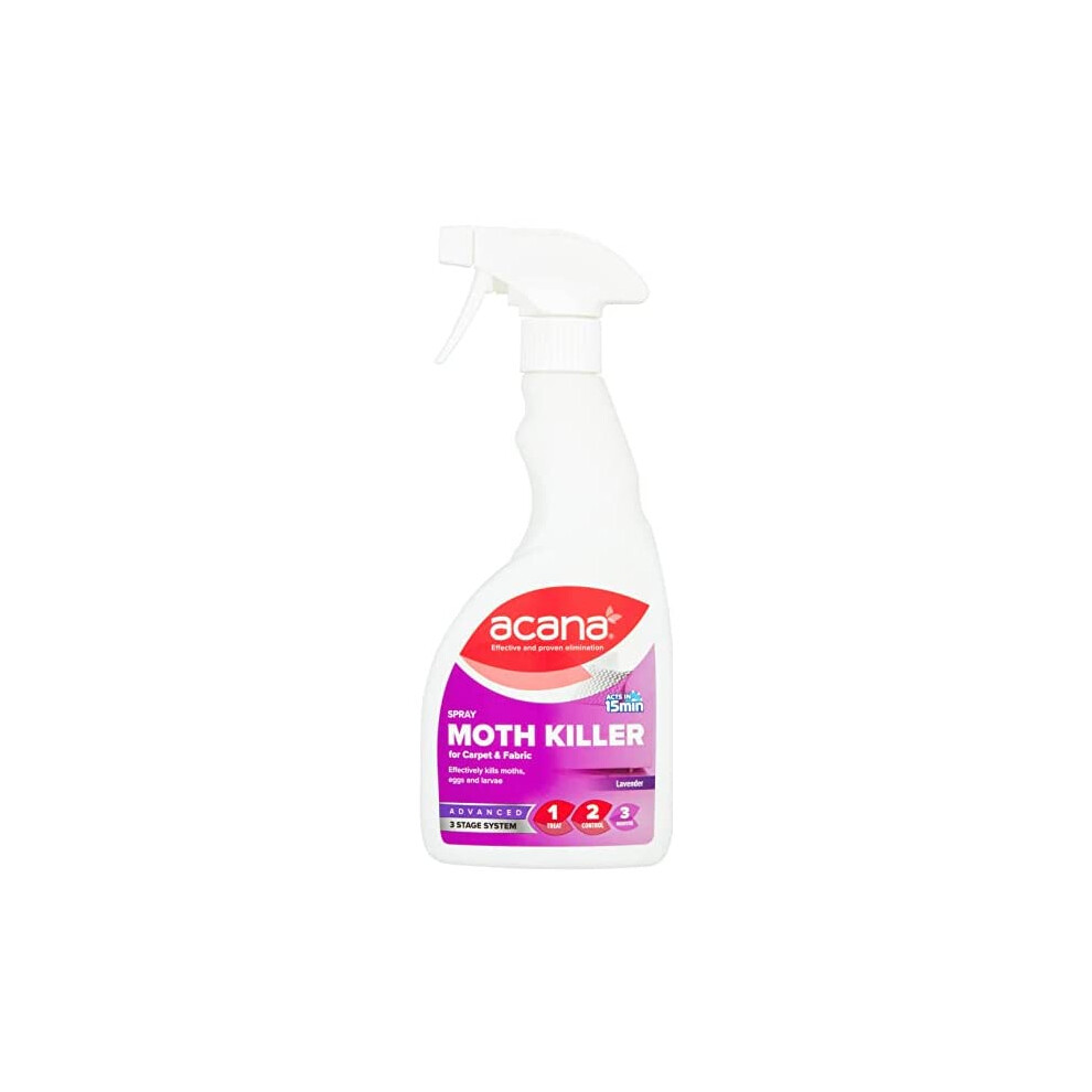 Acana Carpet & Fabric Freshener 500Ml - Moth Killer Spray - Fragrance - Kills Moths, Eggs & Larvae - Licensed Insecticide For Carpets, Rugs & Lavender