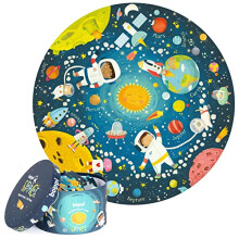 Solar System Puzzle Space Round Jigsaw Puzzle for Children Age 5-8 Year Olds - 100% Recycled Card 150 Piece Solar System for Kids Age 5+ years old by