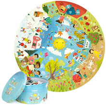 Seasons Jigsaw Puzzle for Kids Puzzles Age 5-8 Year Olds - 150 Piece Jigsaw from 100% Recycled Card - Round Jigsaw Puzzles for Children 58cm Diameter