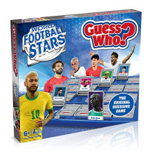 Winning Moves World Football Stars Guess Who? Board Game, Play with Messi, Ronaldo, Harry Kane, Neymar, Salah and Foden, easy to set up 2 player game
